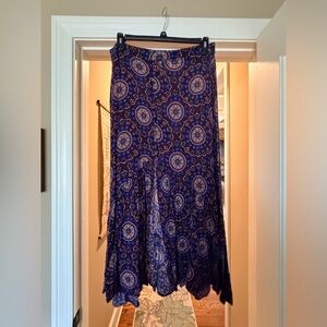 EARTHBOUND Navy Blue Paisley Maxi Skirt
